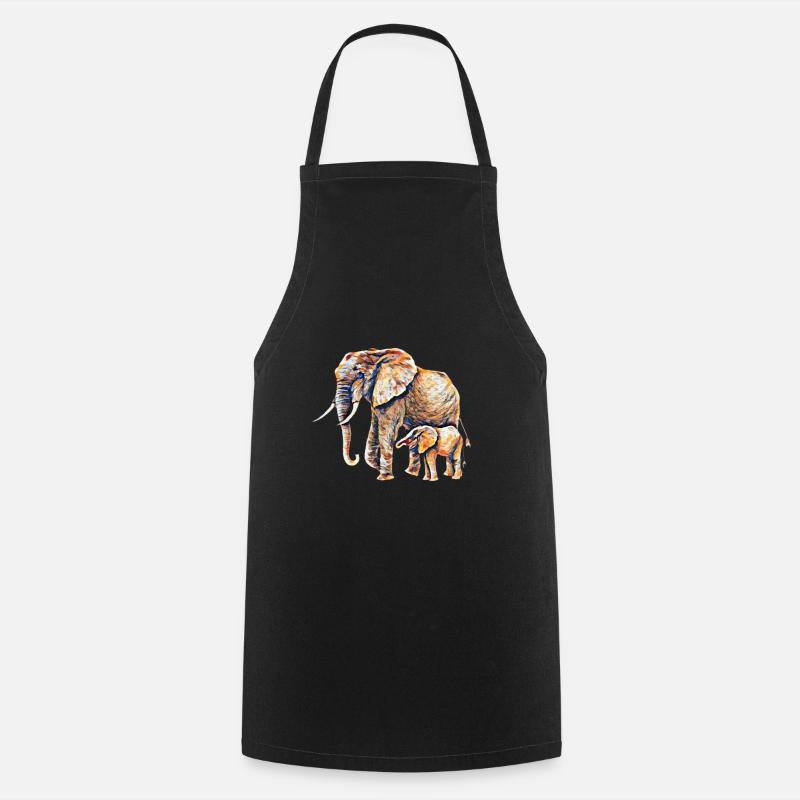 Éléphant - Tablier de cuisine - noir