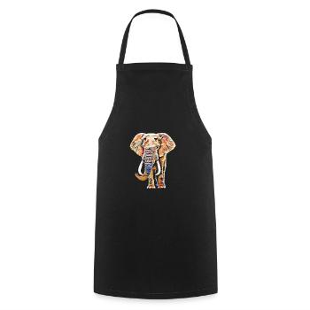 Elephant - Cooking Apron - black - Front - AI Model Male 185 dark (185cm)
