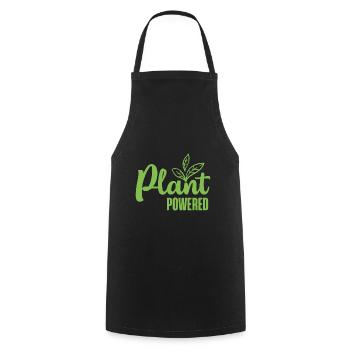 Plant Powered Vegan Gift - Cooking Apron - black - Front - AI Model Male 185 dark (185cm)
