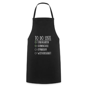 To do Liste Gymnasium Weltherrschaft Geschenk - Kochschürze - Schwarz - Vorne - AI Model Male 185 dark (185cm)