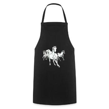 Pferde - Kochschürze - Schwarz - Vorne - AI Model Male 185 dark (185cm)