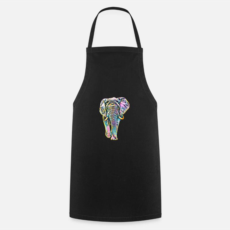 Elefant - Kochschürze - Schwarz