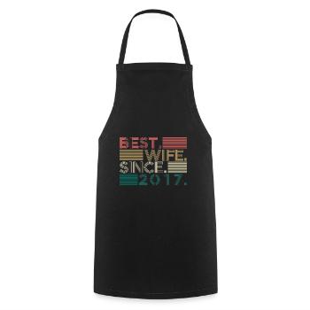 Best Wife Since 2017 wedding gift - Cooking Apron - black - Front - AI Model Male 185 dark (185cm)