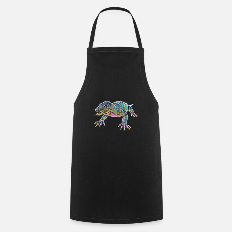 Lézard moniteur - Tablier de cuisine - noir