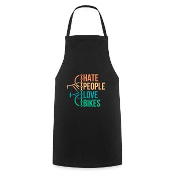 Hate people love bikes Bicycle Gift - Cooking Apron - black - Front - AI Model Male 185 dark (185cm)