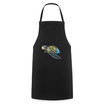 Sea turtle - Cooking Apron - black - Front - AI Model Male 185 dark (185cm)