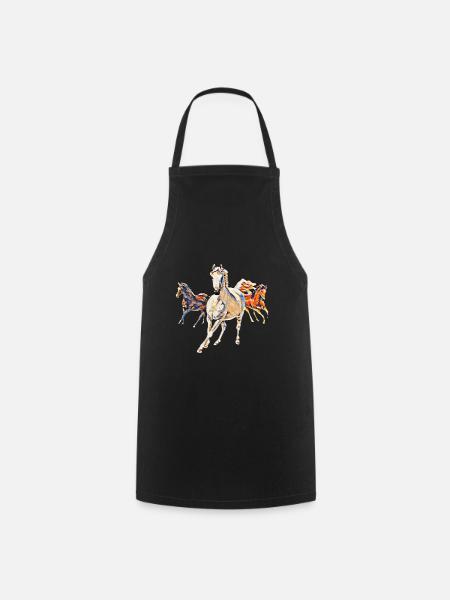 Horses - Cooking Apron - black