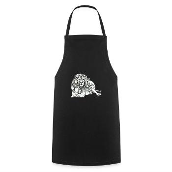 Les lions - Tablier de cuisine - noir - Devant - AI Model Male 185 dark (185cm)