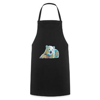 Ours polaire - Tablier de cuisine - noir - Devant - AI Model Male 185 dark (185cm)