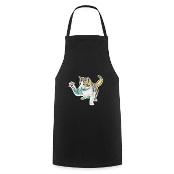 Chat - Tablier de cuisine - noir - Devant - AI Model Male 185 dark (185cm)
