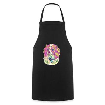 Cavalier King Charles Spaniel - Cooking Apron - black - Front - AI Model Male 185 dark (185cm)