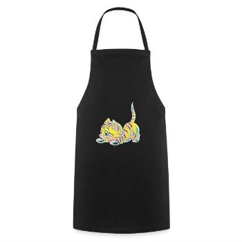 Chat - Tablier de cuisine - noir - Devant - AI Model Male 185 dark (185cm)