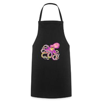 Octopus - Kochschürze - Schwarz - Vorne - AI Model Male 185 dark (185cm)
