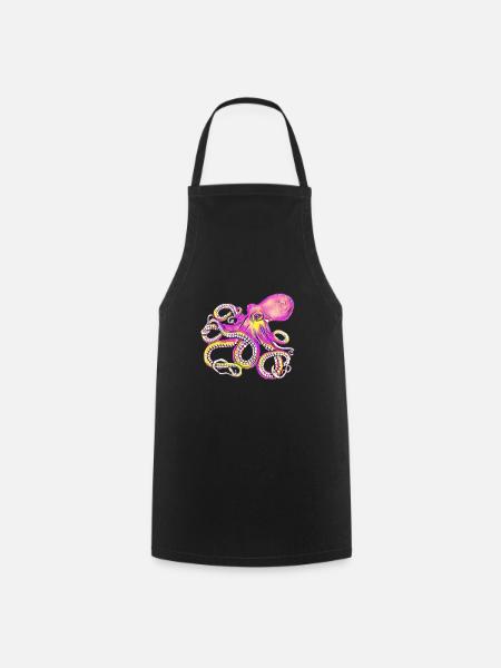 Octopus - Cooking Apron - black