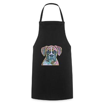 Boxer Hunde - Kochschürze - Schwarz - Vorne - AI Model Male 185 dark (185cm)
