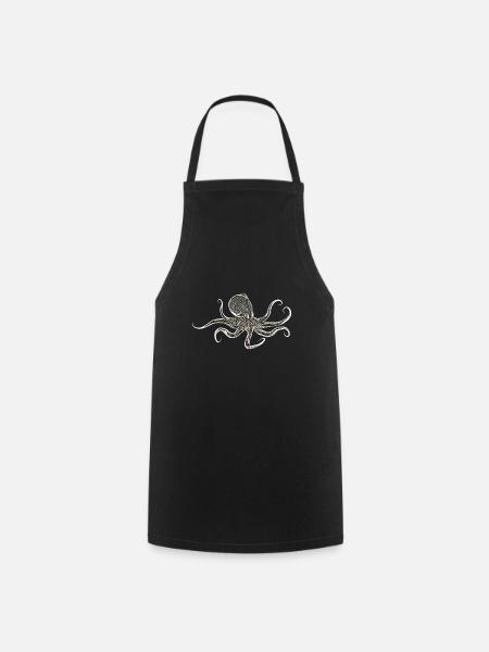 Octopus - Cooking Apron - black