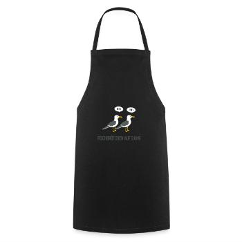 Fischbrötchen Meer Küste Norden Heimat - Kochschürze - Schwarz - Vorne - AI Model Male 185 dark (185cm)