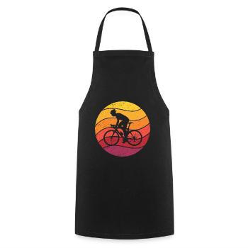 Rennradfahrer Retro Style Vintage - Kochschürze - Schwarz - Vorne - AI Model Male 185 dark (185cm)