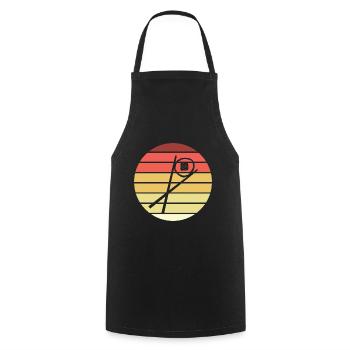 Sushi Baguettes Saké Maki Retro Style Vintage - Tablier de cuisine - noir - Devant - AI Model Male 185 dark (185cm)