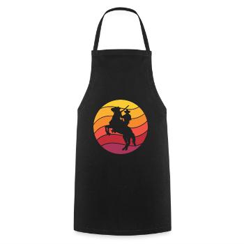 Cowboy Horse Pesade Retro Style Vintage - Cooking Apron - black - Front - AI Model Male 185 dark (185cm)