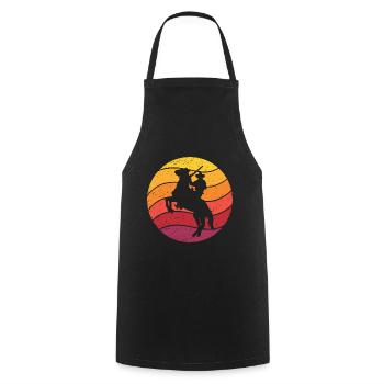 Cowboy Horse Pesade Retro Style Vintage - Cooking Apron - black - Front - AI Model Male 185 dark (185cm)