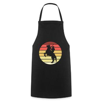 Cowboy Horse Pesade Retro Style Vintage - Cooking Apron - black - Front - AI Model Male 185 dark (185cm)