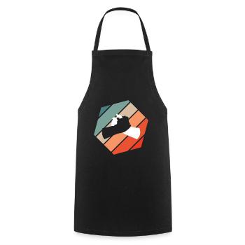 Black White Handshake Retro Style Vintage - Cooking Apron - black - Front - AI Model Male 185 dark (185cm)