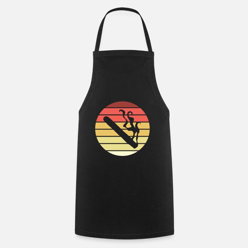 Cigar Retro Style Vintage - Cooking Apron - black
