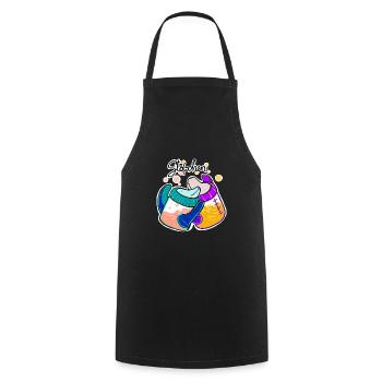 Stößchen - Schnabeltasse - Prost - Kinder - Kochschürze - Schwarz - Vorne - AI Model Male 185 dark (185cm)