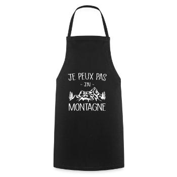 Je Peux Pas J'ai Montagne - Tablier de cuisine - noir - Devant - AI Model Male 185 dark (185cm)
