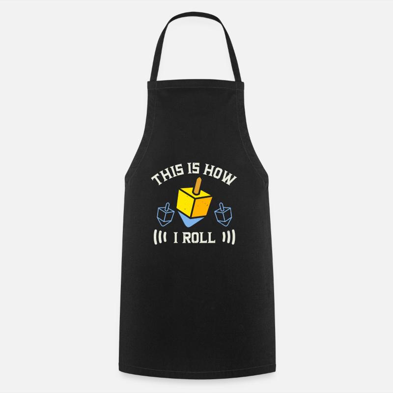 Gift for Jewish Celebrations and Remembrance Days - Cooking Apron - black