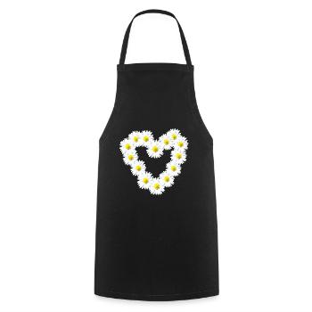 Heart Daisy Daisy Warm - Cooking Apron - black - Front - AI Model Male 185 dark (185cm)