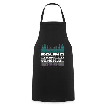 Tontechniker Sound Audio Engineer - Kochschürze - Schwarz - Vorne - AI Model Male 185 dark (185cm)