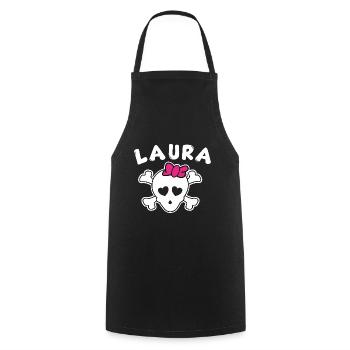 Pirate Laura Design pour Filles et Femmes - Tablier de cuisine - noir - Devant - AI Model Male 185 dark (185cm)