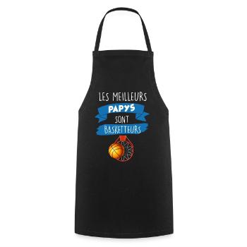 Les meilleurs papy sont basketteurs Cadeau Homme - Tablier de cuisine - noir - Devant - AI Model Male 185 dark (185cm)