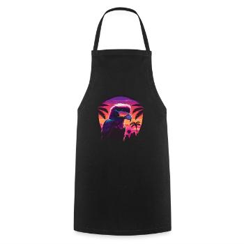Synthwave eagle portant des lunettes de soleil - Tablier de cuisine - noir - Devant - AI Model Male 185 dark (185cm)