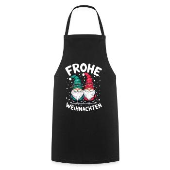 Gnom Frohe Weihnachten Wichtel niedlich Zwerg - Kochschürze - Schwarz - Vorne - AI Model Male 185 dark (185cm)
