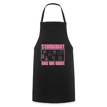 Steminist Yes We Exist - Cooking Apron - black - Front - AI Model Male 185 dark (185cm)