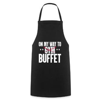 Fitness Funny On My Way To Buffet - Cooking Apron - black - Front - AI Model Male 185 dark (185cm)