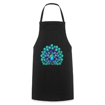 Peacock - Cooking Apron - black - Front - AI Model Male 185 dark (185cm)
