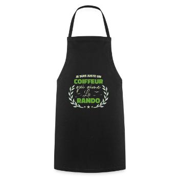 Fier d’être Coiffeur et Passionné de la Randonnée - Tablier de cuisine - noir - Devant - AI Model Male 185 dark (185cm)