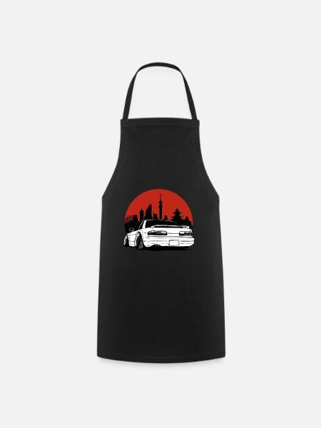 Silhouette Stadt Sonne Geschenk JDM Motorsport - Kochschürze - Schwarz