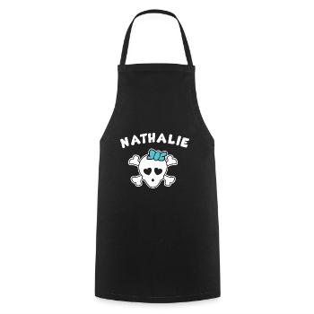 Pirate Nathalie Design pour Filles et Femmes - Tablier de cuisine - noir - Devant - AI Model Male 185 dark (185cm)