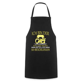 Chef Sprüche Vorgesetzter Büro Teamleiter Firma - Kochschürze - Schwarz - Vorne - AI Model Male 185 dark (185cm)