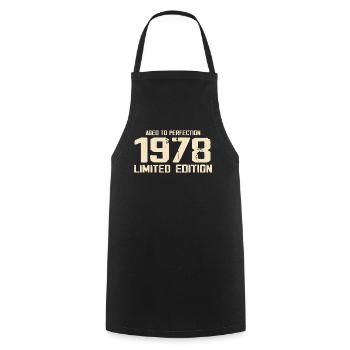 1978 Edition limitée 1978 Anniversaire 1978 Rétro - Tablier de cuisine - noir - Devant - AI Model Male 185 dark (185cm)