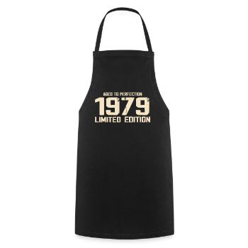 1979 Edition limitée 1979 Anniversaire 1979 Rétro - Tablier de cuisine - noir - Devant - AI Model Male 185 dark (185cm)