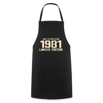 1981 Limited edition 1981 Birthday 1981 Retro - Cooking Apron - black - Front - AI Model Male 185 dark (185cm)