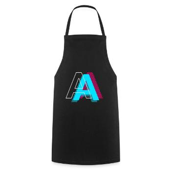 Pop Art Letter A Gift - Cooking Apron - black - Front - AI Model Male 185 dark (185cm)