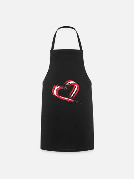 Heart brush Flag of Austria. Colors. Vector - Cooking Apron - black