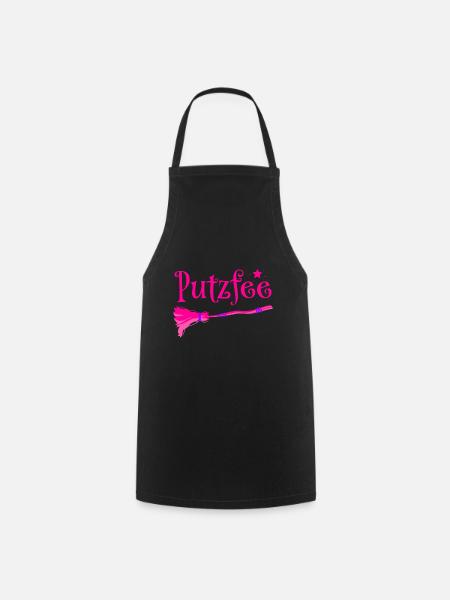 Putzfee Lustiger Spruch Putzfrau Haushalt Geschenk - Kochschürze - Schwarz